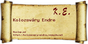 Kolozsváry Endre névjegykártya