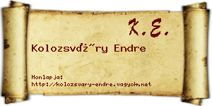Kolozsváry Endre névjegykártya