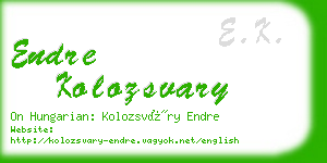 endre kolozsvary business card